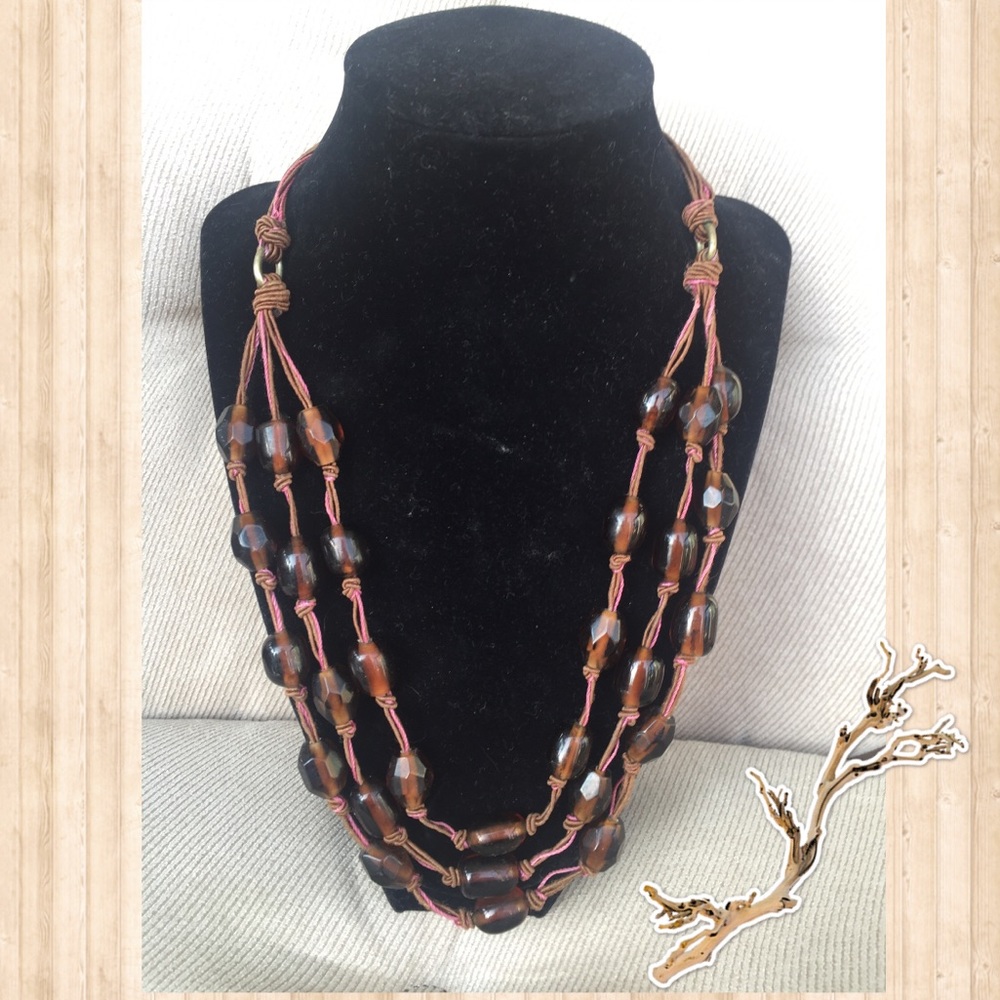 Sigrid Olsen Multi Layers Knotted Brown Necklace - image 1
